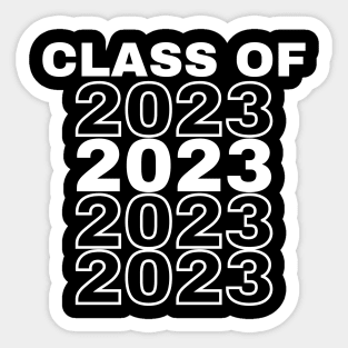 Class Of 2023. Simple Typography Black 2023 Class Of/ Graduation Design. Sticker